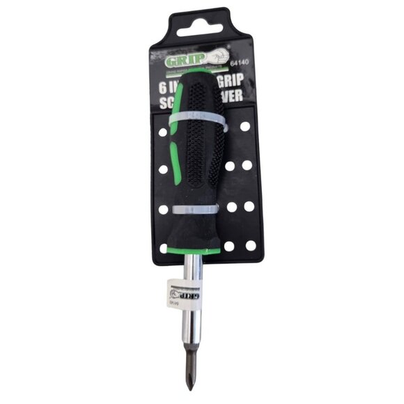 6-in-1 Flathead Slotted Phillips Reversible Screwdriver Nut Driver Bit TPR GRIP - Picture 1 of 7